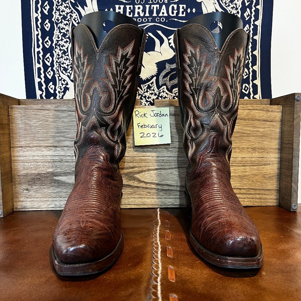 [SOLD] Lucchese 1883 Sienna Brown Smooth Ostrich 7-Toe in Men's Size 11D